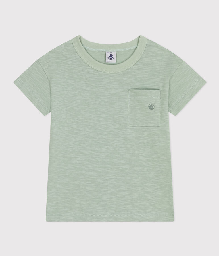 Tee-shirt en jersey flamm&eacute; enfant gar&ccedil;on vert HERBIER