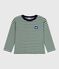 Tee-shirt enfant manches longues en coton rayé vert WILLOW/ MONTELIMAR:WILLOW/ MONTELIMAR