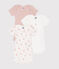 Lot de 3 bodies manches courtes fleurs en coton bébé variante 1