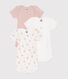 Lot de 3 bodies manches courtes fleurs en coton bébé