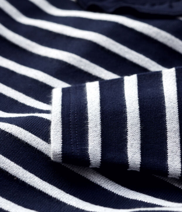 Blouse en coton b&eacute;b&eacute;. bleu/MARSHMALLOW ARGENT BRILLANT