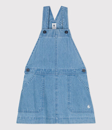 Robe salopette en denim léger enfant fille