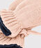 Moufles bébé en tricot doublées en polaire recyclée rose SALINE