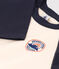 Tee-shirt manches longues en coton enfant garçon blanc AVALANCHE/bleu SMOKING
