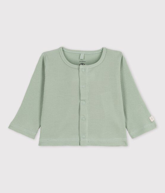 Cardigan en coton et lyocell bébé vert HERBIER
