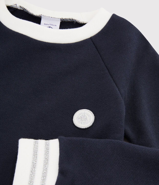 Robe manches longues enfant fille bleu marine