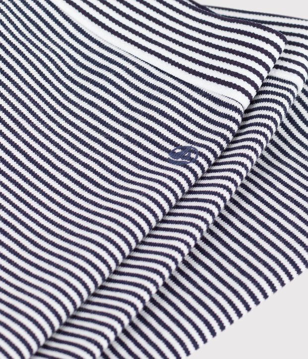 Legging b&eacute;b&eacute; en coton &agrave; rayures bleu/blanc