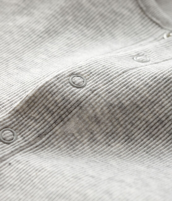 Cardigan bébé en côte 2x2 en coton biologique gris BELUGA CHINE