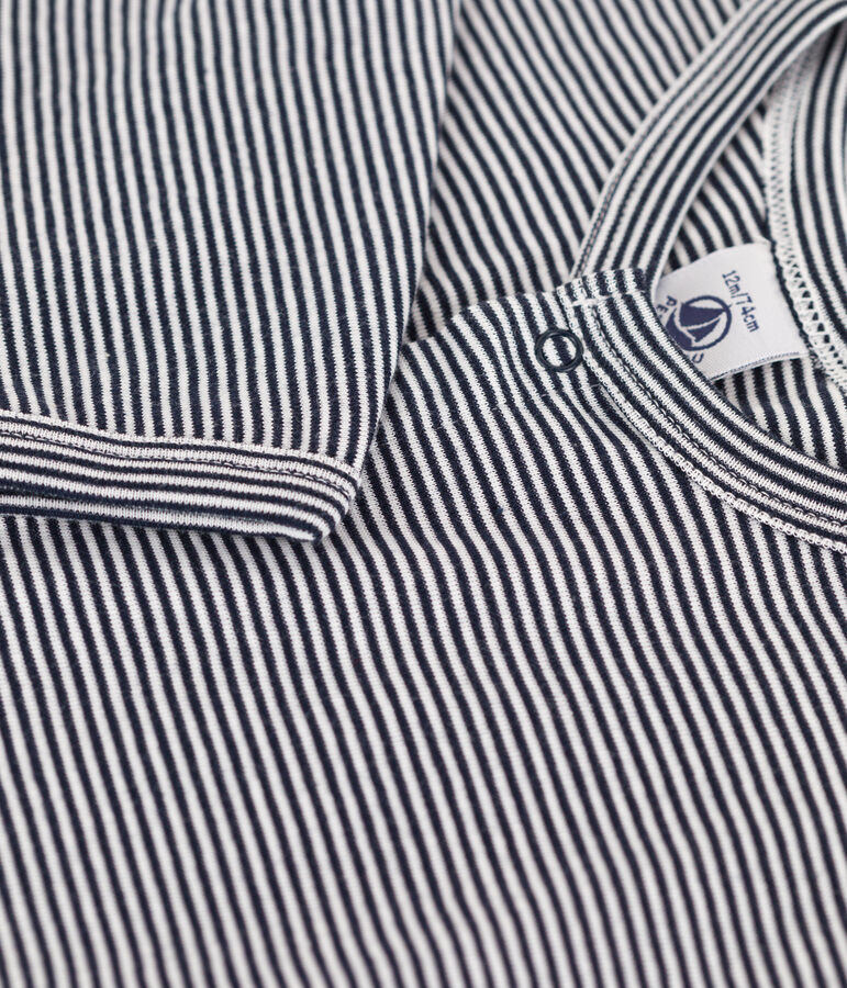 Cardigan b&eacute;b&eacute; en coton bleu/blanc