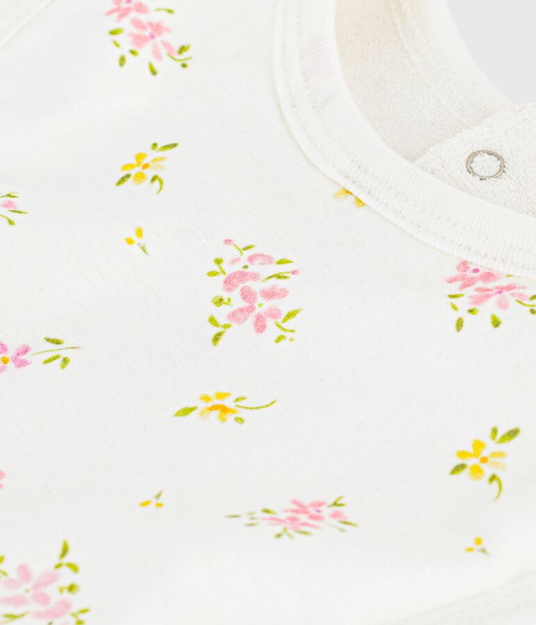 Bavoir naissance en coton imprim&eacute; blanc MARSHMALLOW/blanc MULTICO