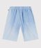 Bermuda short enfant en coton uni bleu