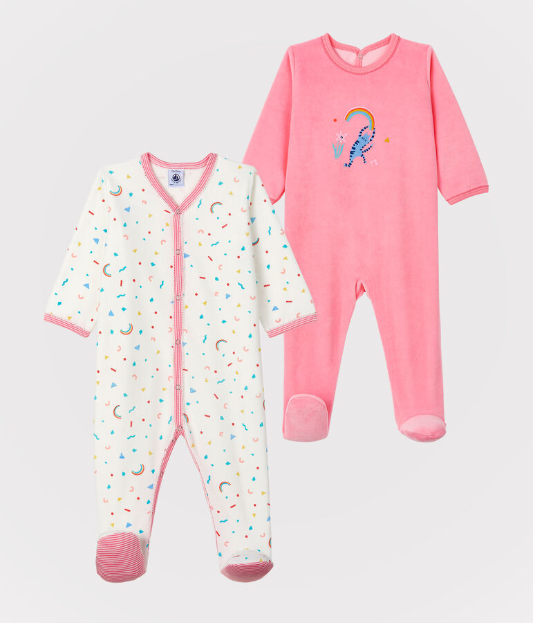 Lot de 2 dors-bien b&eacute;b&eacute; fille en velours variante 1
