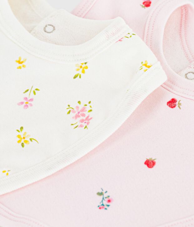 Lot de bavoirs b&eacute;b&eacute; en coton imprim&eacute; fleuri multicouleur