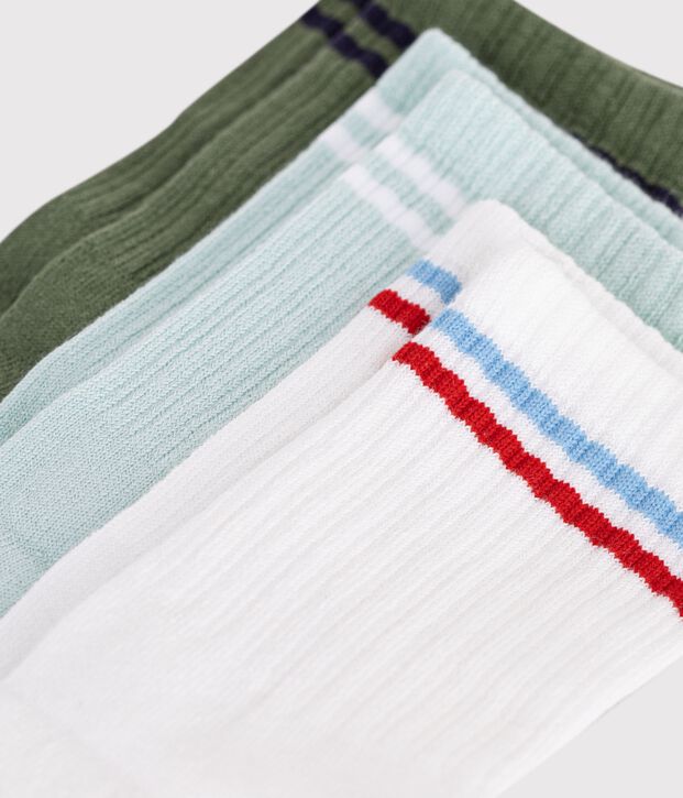 3 paires de chaussettes enfant en coton sport multicouleur