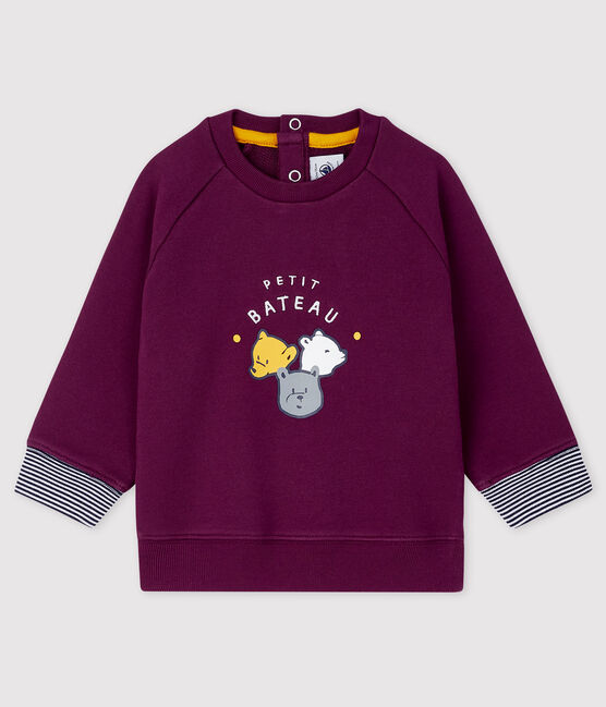 Sweatshirt bébé garçon imprimé violet CEPAGE
