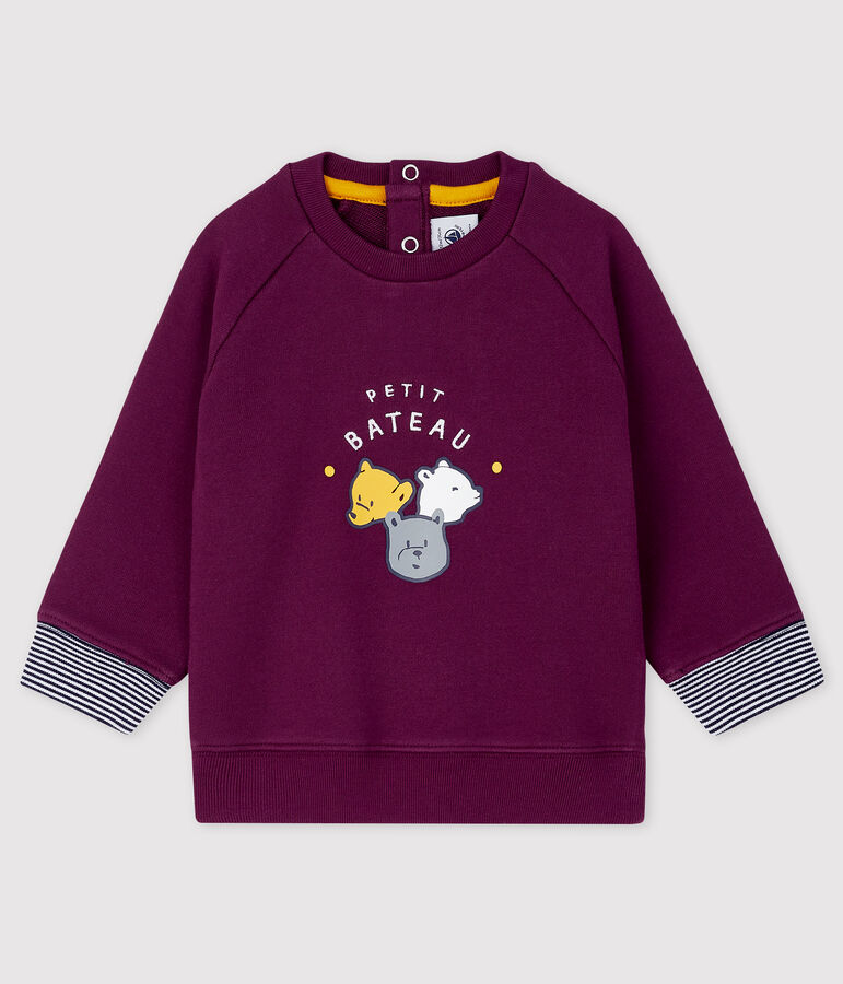 Sweatshirt b&eacute;b&eacute; gar&ccedil;on imprim&eacute; violet CEPAGE