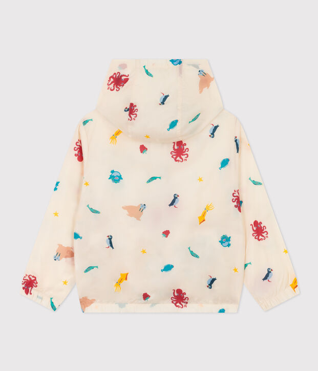 Coupe-vent, mati&egrave;re recycl&eacute;e enfant fille/gar&ccedil;on &eacute;cru/multicouleur