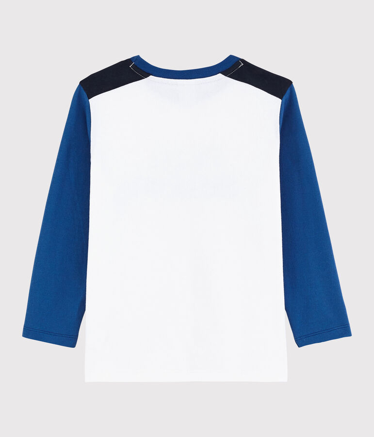 Tee-shirt en jersey enfant gar&ccedil;on blanc/bleu