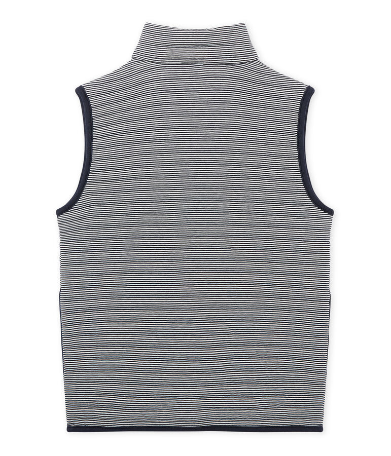 Doudoune sans manches gar&ccedil;on bleu/blanc