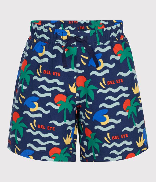 Short de bain enfant imprim&eacute; bleu/multicouleur