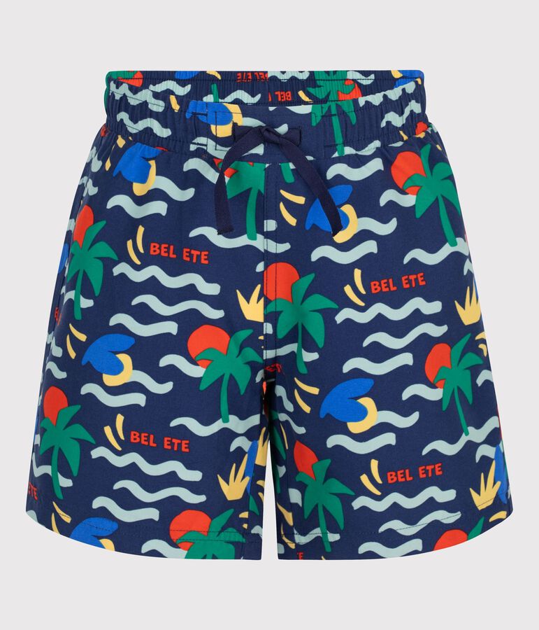 Short de bain enfant imprim&eacute; bleu/multicouleur