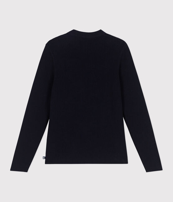 Pull marin femme en coton uni bleu SMOKING