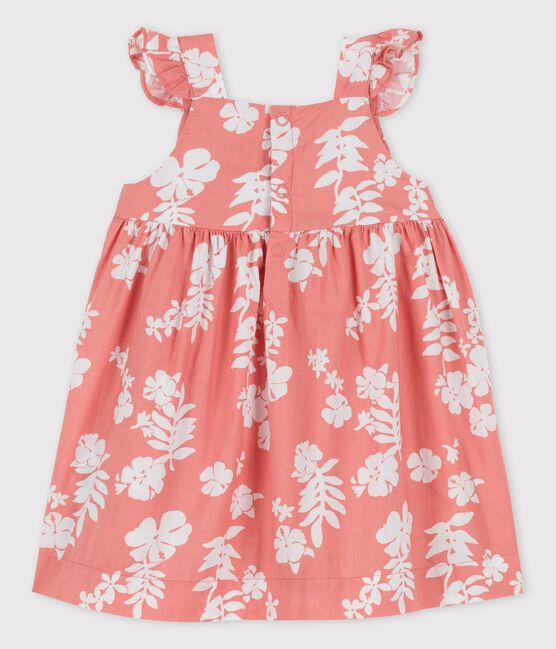 Robe imprimée Hawaï en popeline bébé rose PAPAYE/ MARSHMALLOW