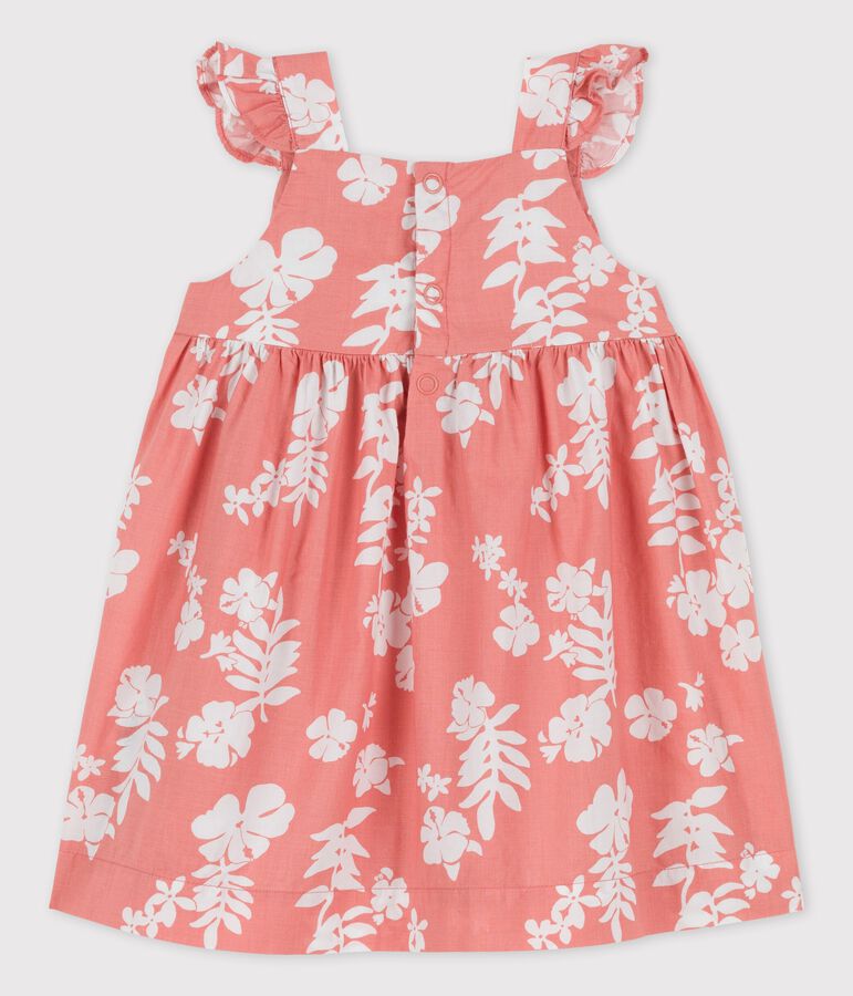 Robe imprim&eacute;e Hawa&iuml; en popeline b&eacute;b&eacute; rose PAPAYE/ MARSHMALLOW