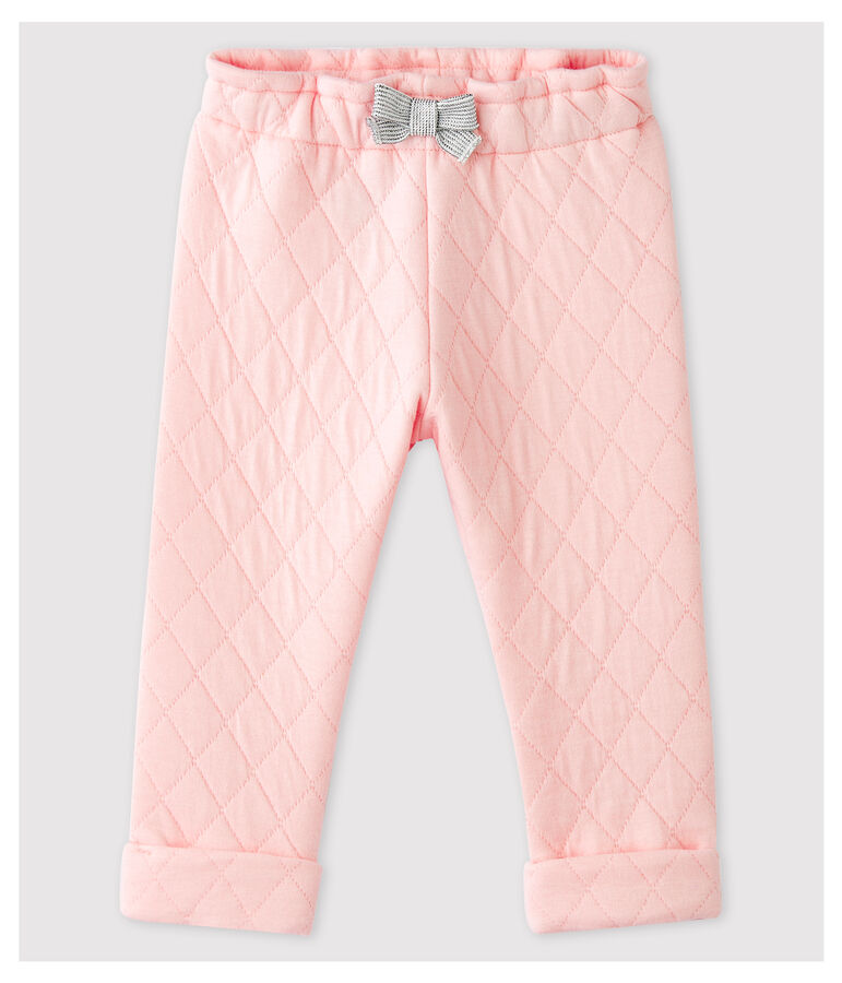 Pantalon en tubique matelass&eacute; b&eacute;b&eacute; fille rose
