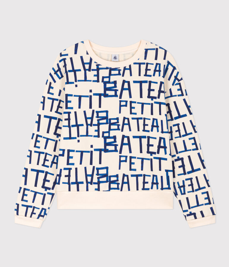 Sweatshirt en molleton Femme &eacute;cru/multicouleur