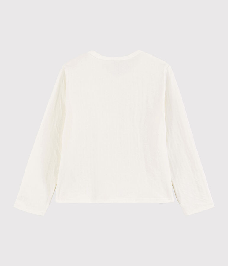 Cardigan en tubique enfant fille blanc MARSHMALLOW