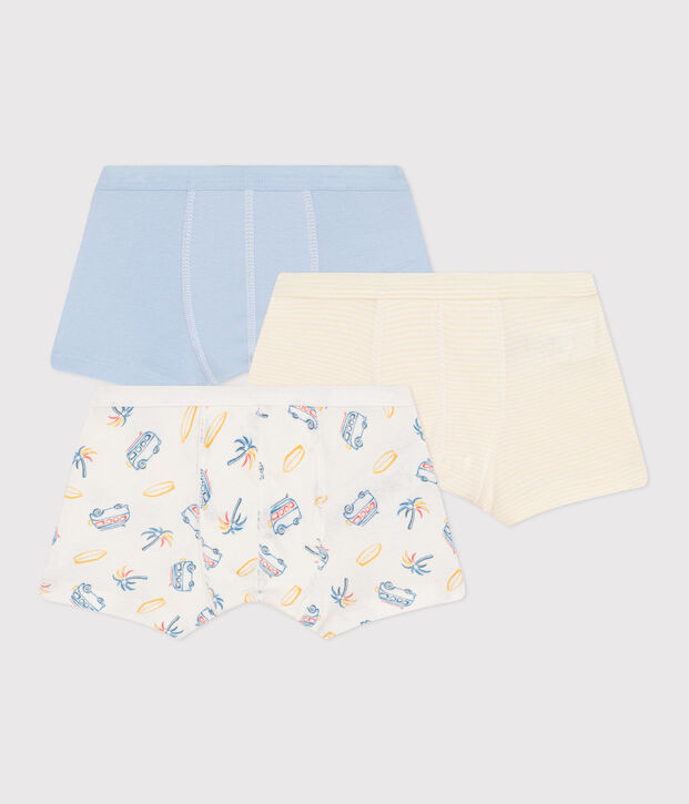 Lot de 3 boxers enfant en coton &agrave; ceinture collet&eacute;e imprim&eacute; vans multicouleur