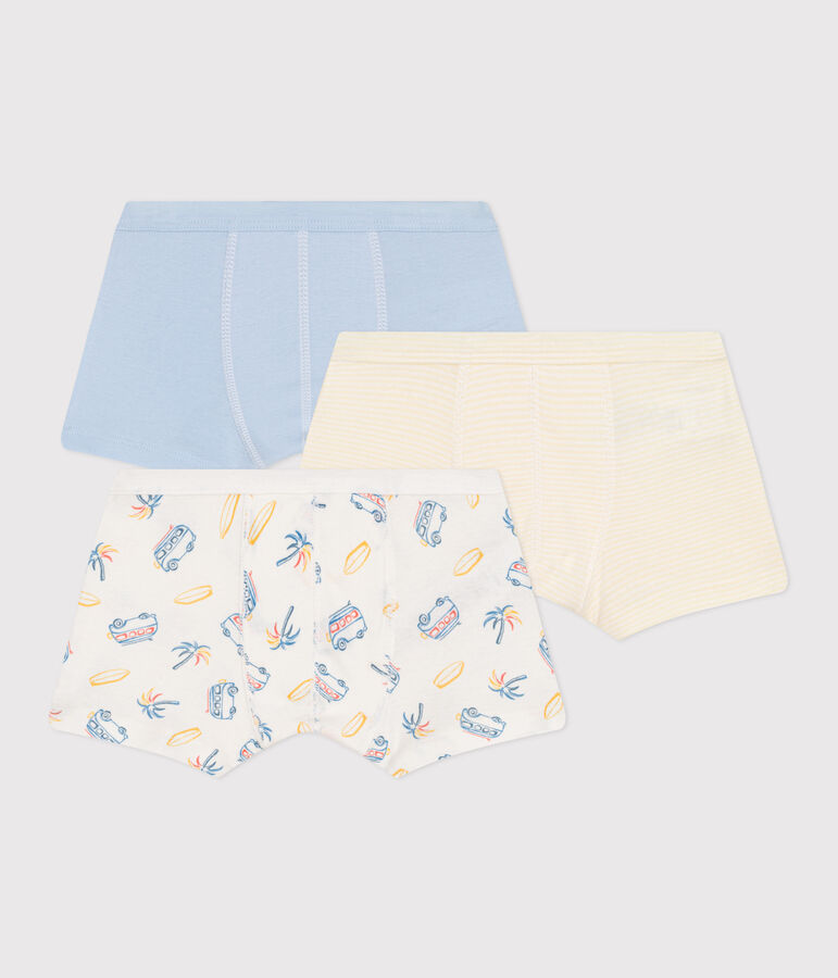 Lot de 3 boxers enfant en coton &agrave; ceinture collet&eacute;e imprim&eacute; vans variante 1
