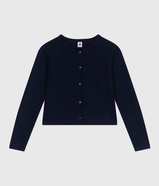 Cardigan femme en coton uni bleu SMOKING