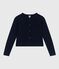 Cardigan femme en coton uni bleu SMOKING