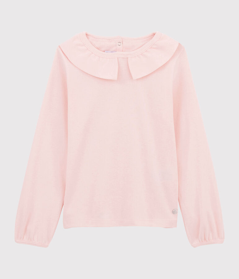 Tee-shirt &agrave; col enfant fille rose MINOIS