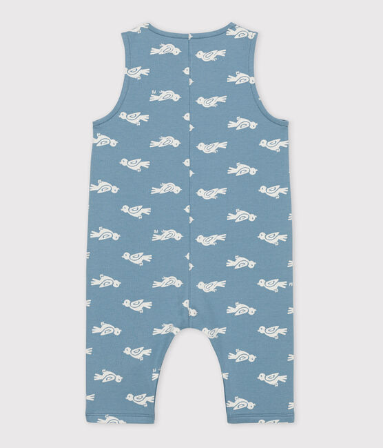 Combinaison longue bébé imprimée en molleton bleu ROVER/blanc MARSHMALLOW
