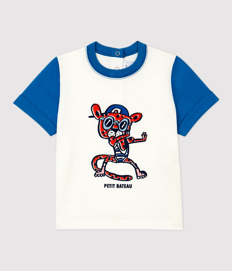 Tee-shirt en coton b&eacute;b&eacute;. blanc MARSHMALLOW