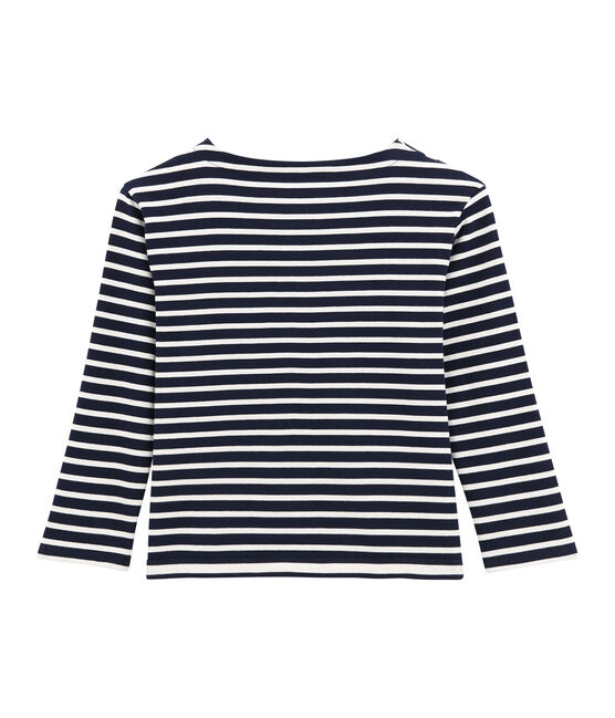 Top femme rayé en jersey lourd bleu SMOKING/beige COQUILLE
