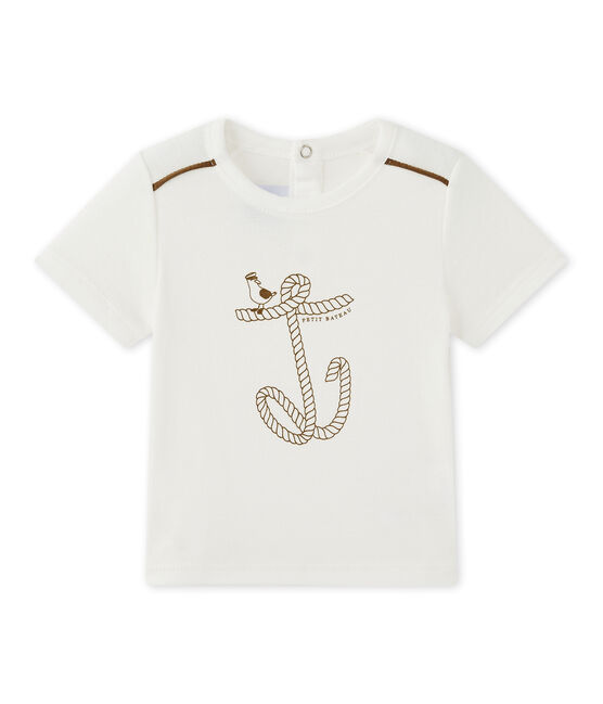T-shirt bébé garçon manches courtes blanc MARSHMALLOW