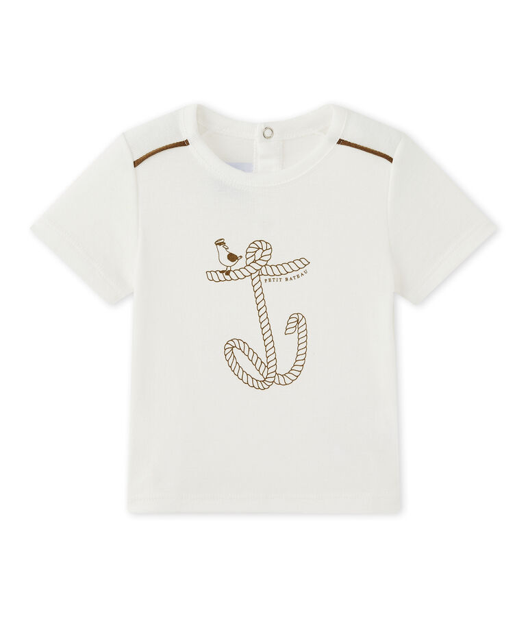T-shirt b&eacute;b&eacute; gar&ccedil;on manches courtes blanc
