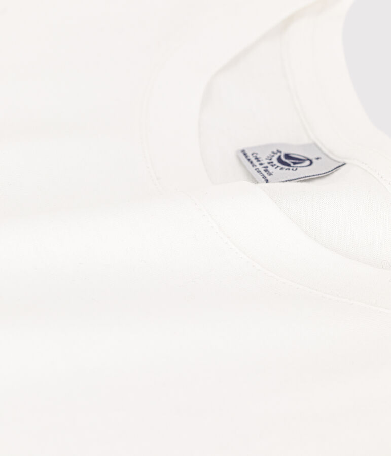 Tee-shirt LE DROIT col rond en coton Femme blanc ECUME