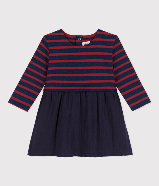 Robe manches longues bébé bimatière bleu SMOKING/ LITTORAL