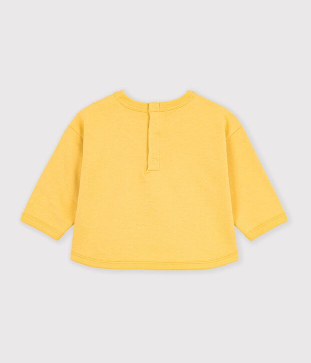Sweatshirt b&eacute;b&eacute; en coton imprim&eacute; animalier jaune