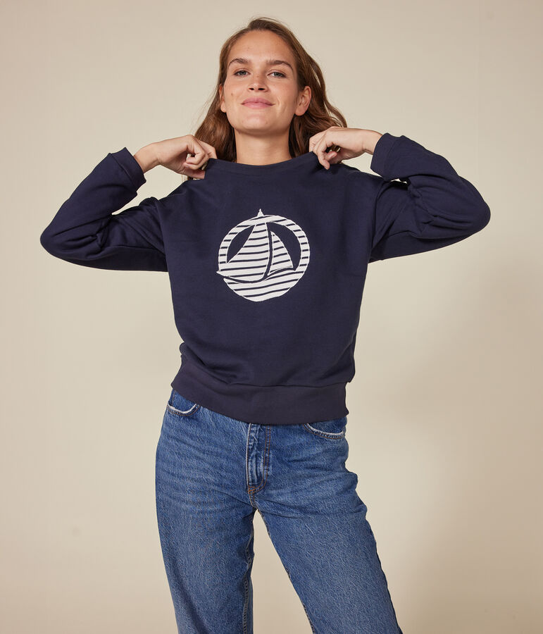 Sweatshirt en molleton femme bleu SMOKING