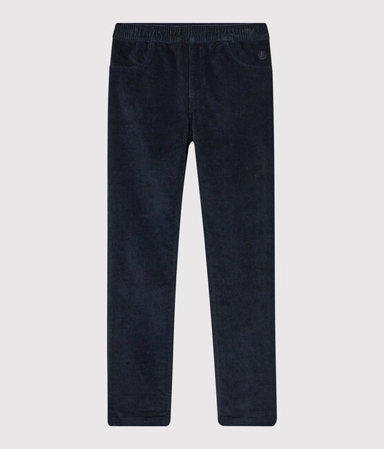 Pantalon velours enfant fille bleu SMOKING