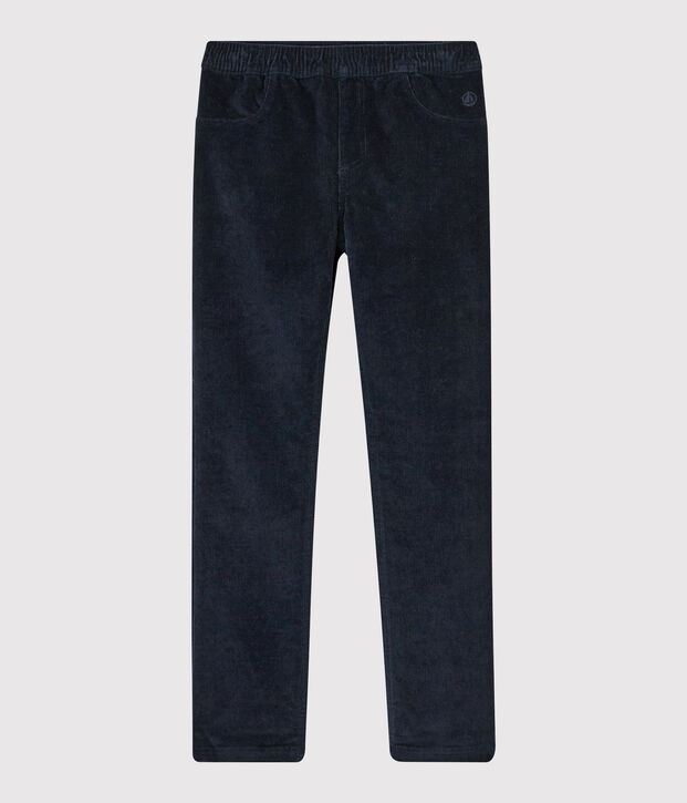 Pantalon velours enfant fille bleu marine