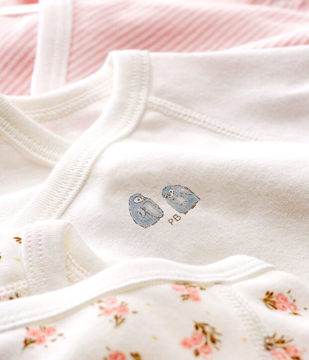 Trio de bodies naissance manches courtes b&eacute;b&eacute; multicouleur