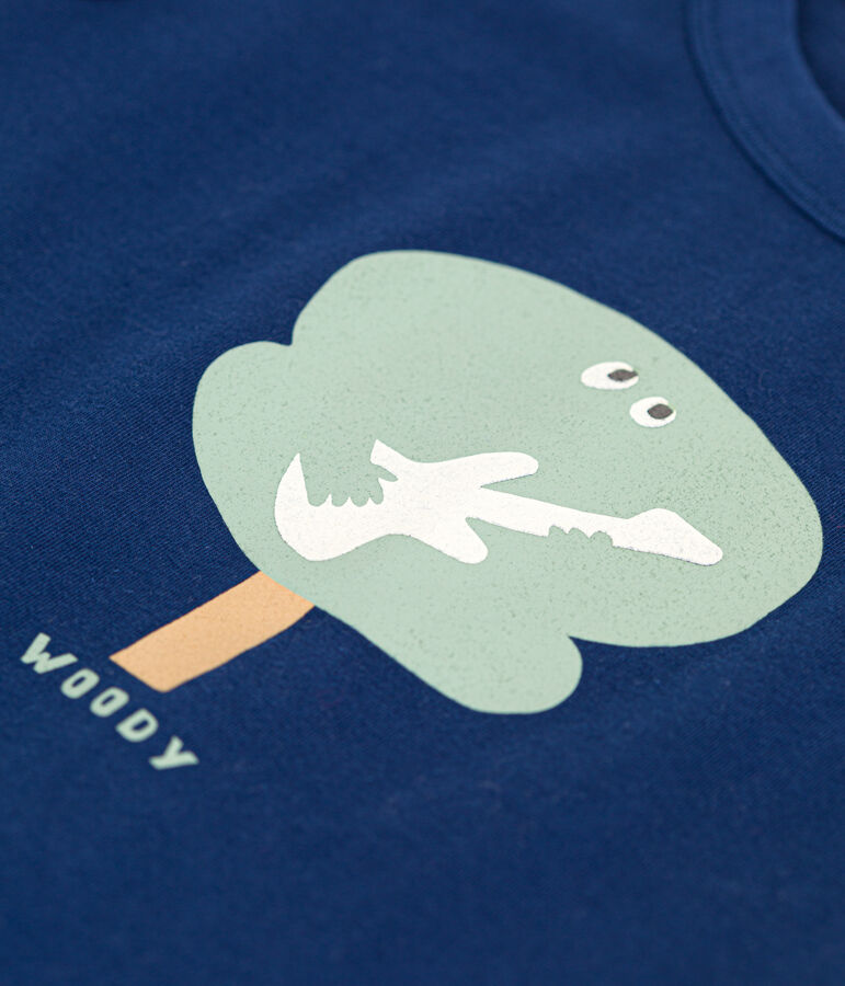 Tee-shirt manches courtes en jersey fin enfant gar&ccedil;on bleu MEDIEVAL