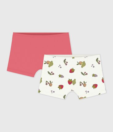 Lot de shorties enfant en coton long imprimé fruits